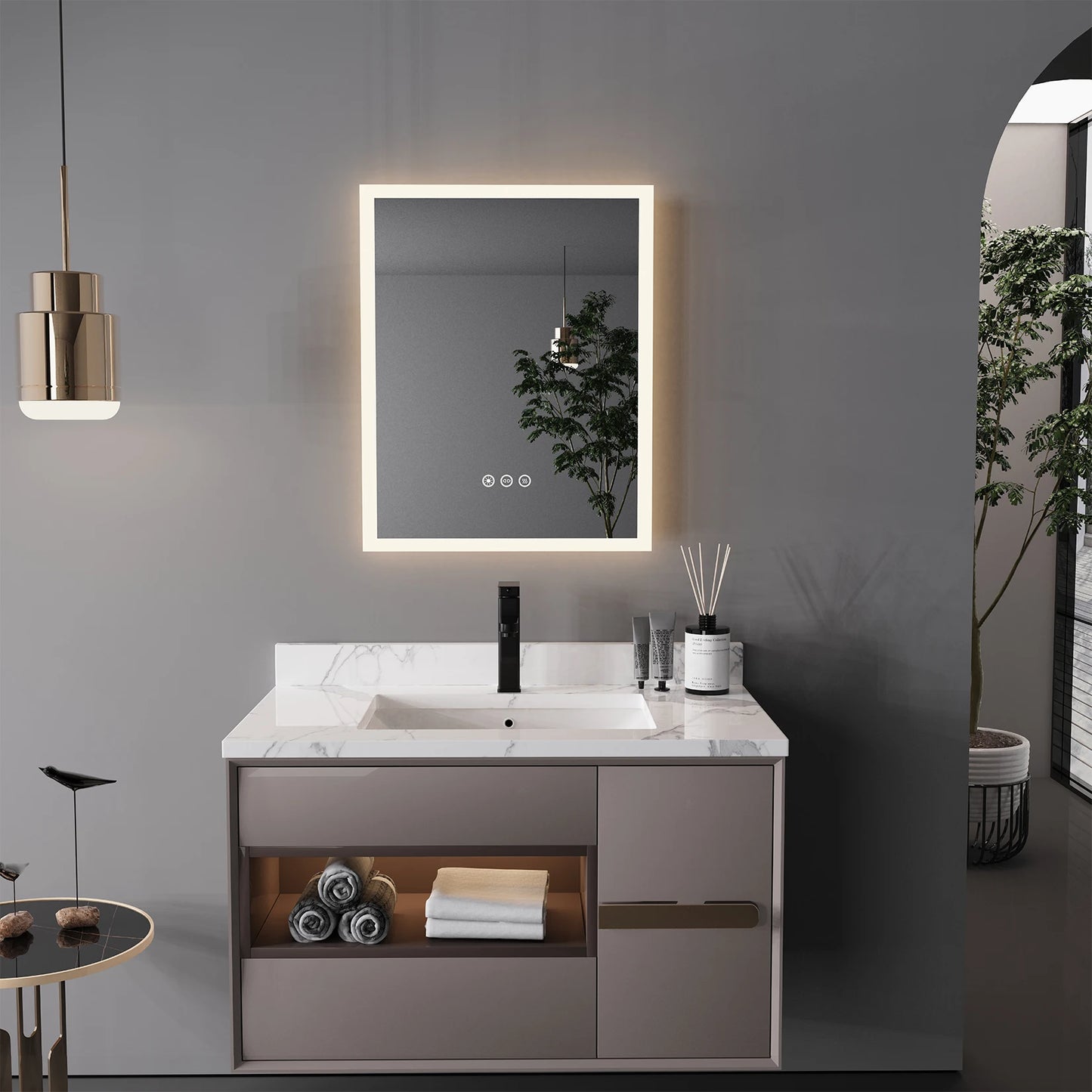 LED Lighted Anti-Fog Bathroom Mirror with Smart Touch 16x20 Inch