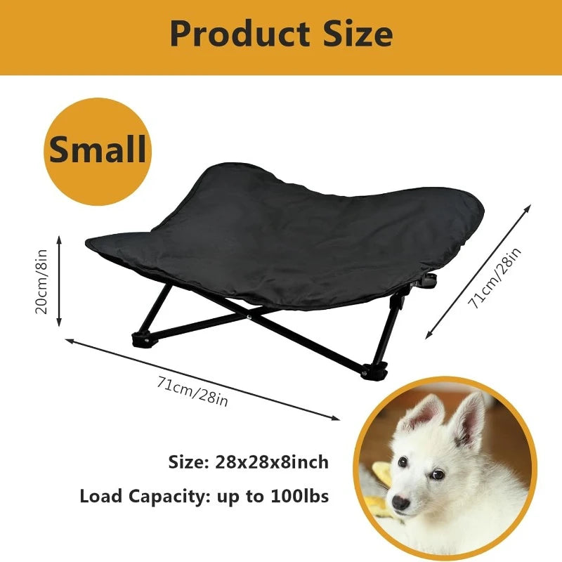 Elevated Dog Bed Portable Raised Pet Cot for Indoor and Travel