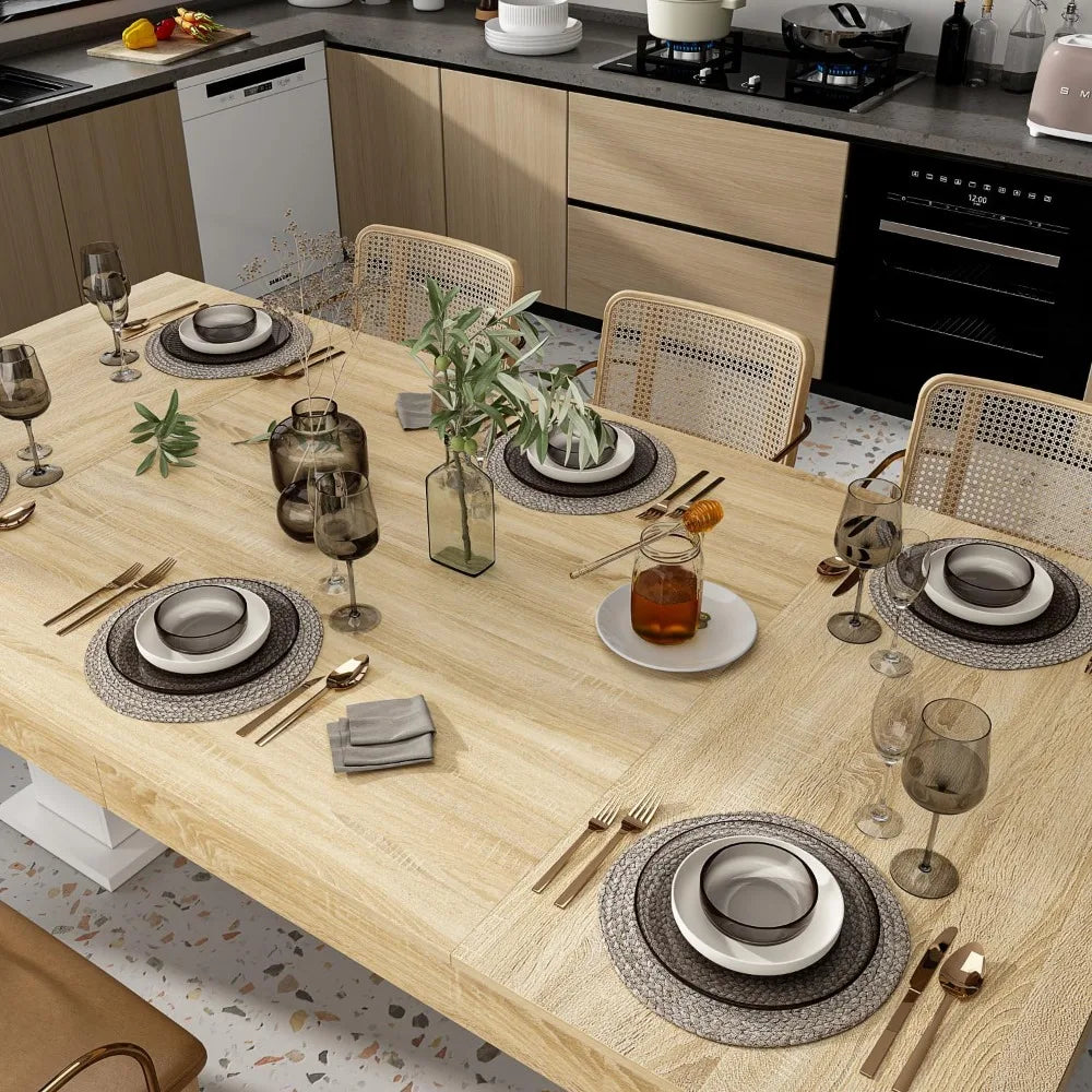 Modern 78.7 Inch Rectangular Dining Table for 8 to 10 People