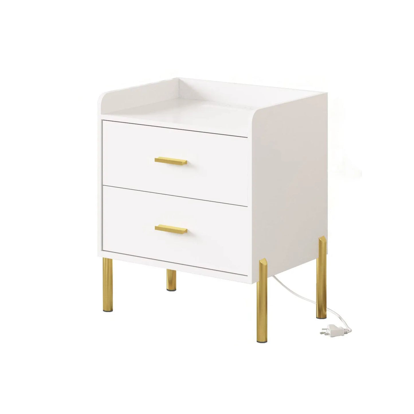 Vabches Modern Nightstand Set of 2 with Charging Station