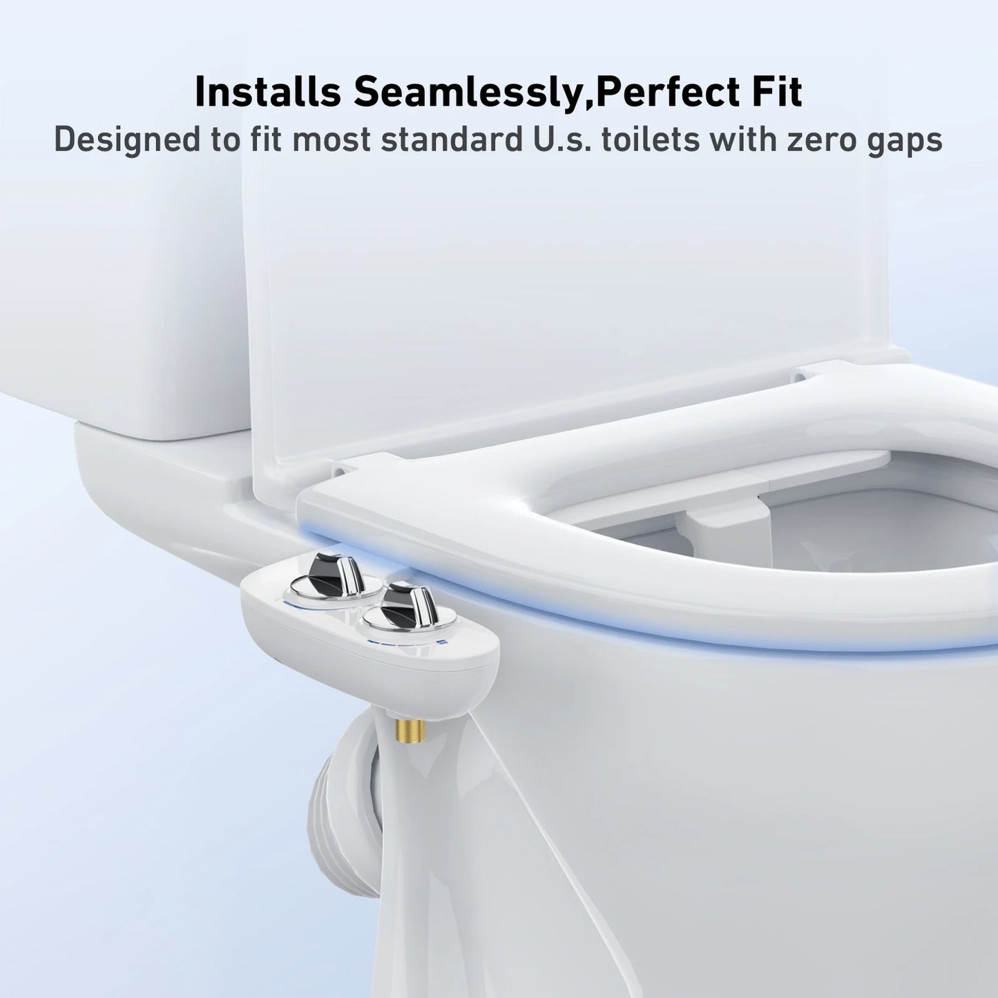 Non-Electric Bidet Attachment with Adjustable Water Pressure