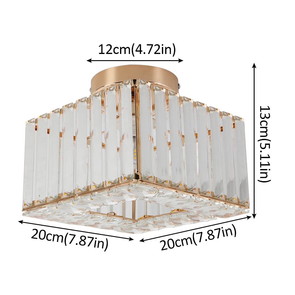 Minimalist Crystal LED Ceiling Lamp for Bedroom and Hallway