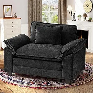 Oversized Velvet Accent Chair with Upholstered Armrests