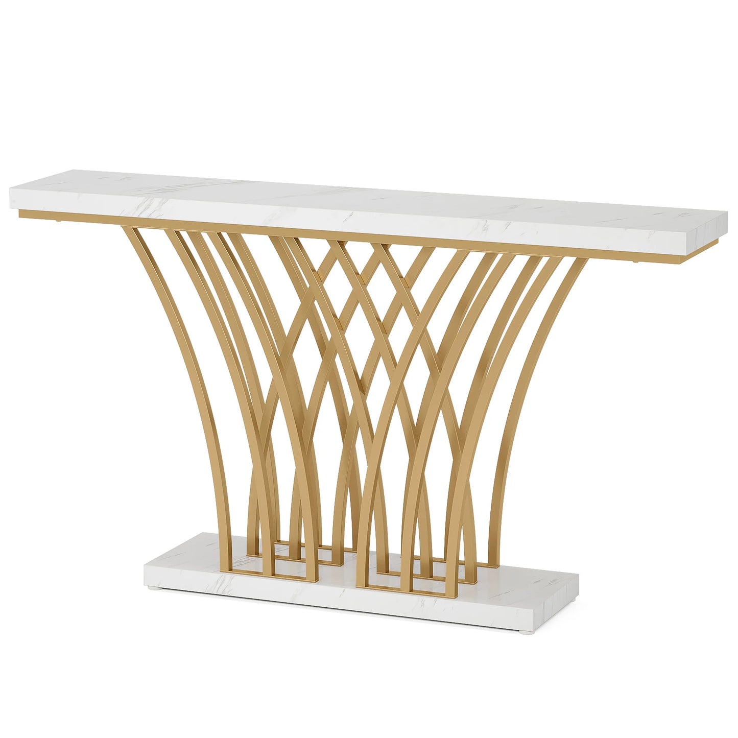 Tribesigns 59 Inch Gold Console Table Modern Entryway Furniture