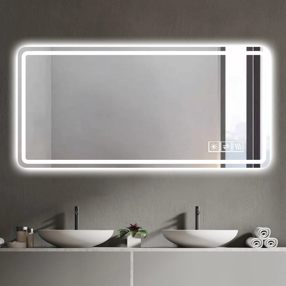 Dimmable Anti-Fog LED Bathroom Vanity Mirror 28x60 Inch