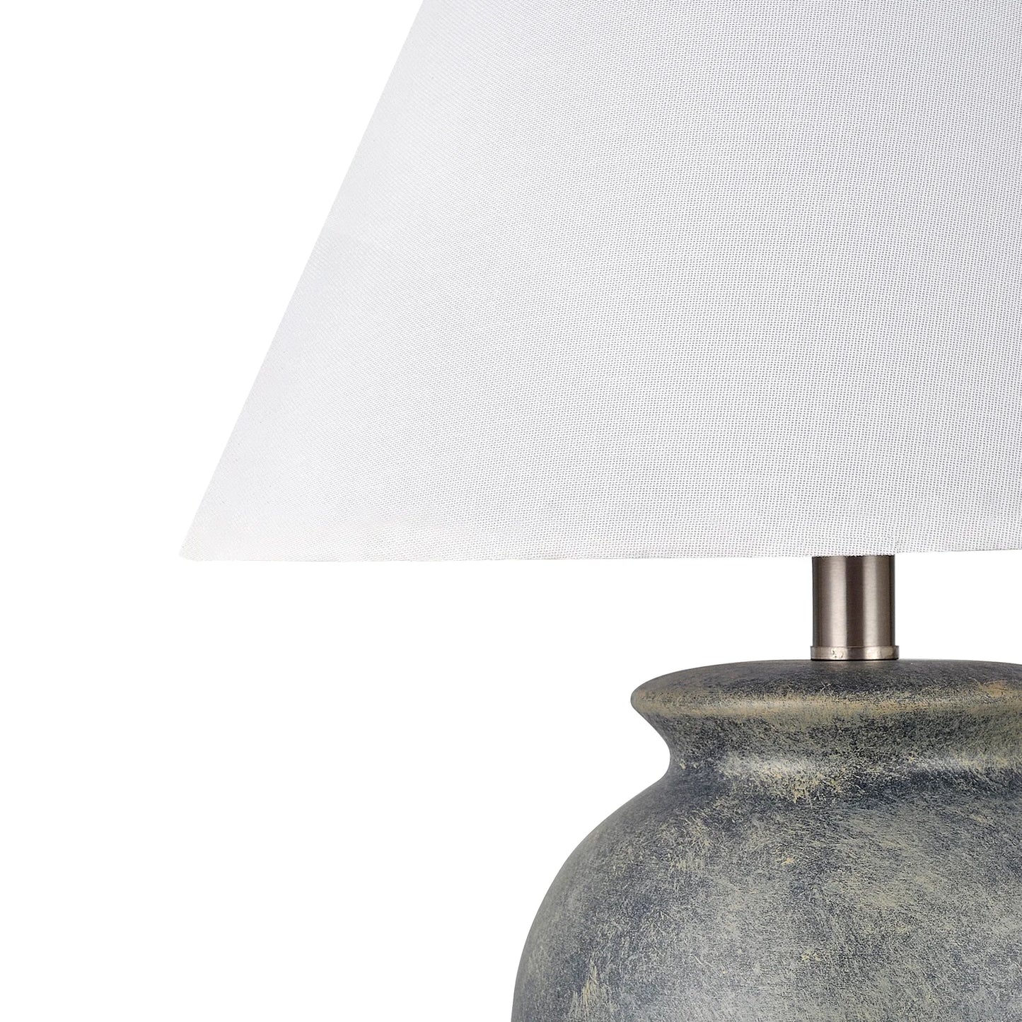 21 Inch Rustic Ceramic Table Lamp in Distressed Grey and Black