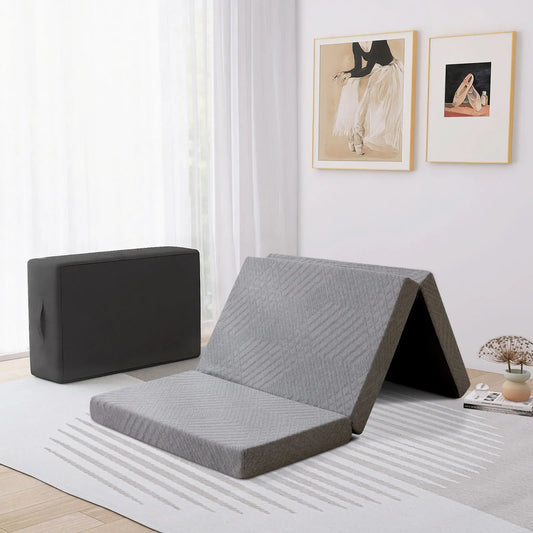 Hcore 4 Inch Folding Memory Foam Mattress Topper for Travel