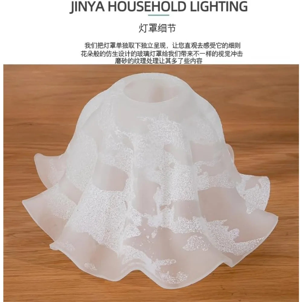 Lily Flower Shaped LED Desk Lamp with Bent Glass Shade