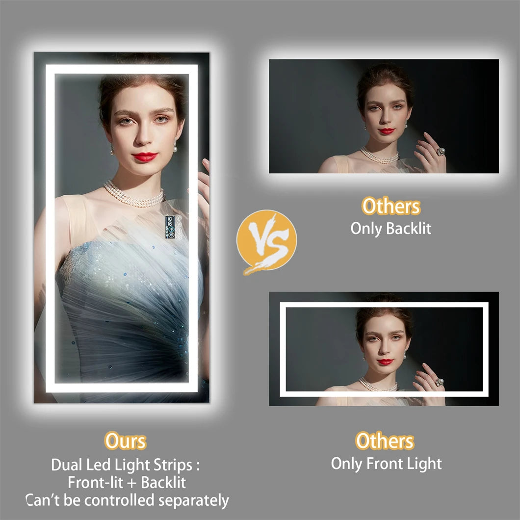XXL Smart LED Vanity Mirror with Bluetooth and Anti Fog Technology