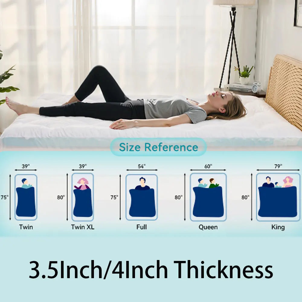 Hcore 3/4 Inch Queen Memory Foam Mattress Topper for Back Pain
