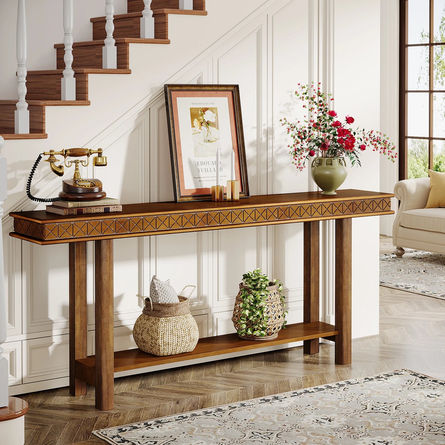 Tribesigns 70.9 Inch Extra Long Console Table with Storage