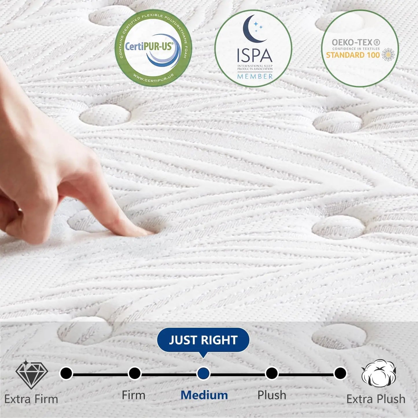 14 Inch Hybrid King Size Mattress with Gel Memory Foam