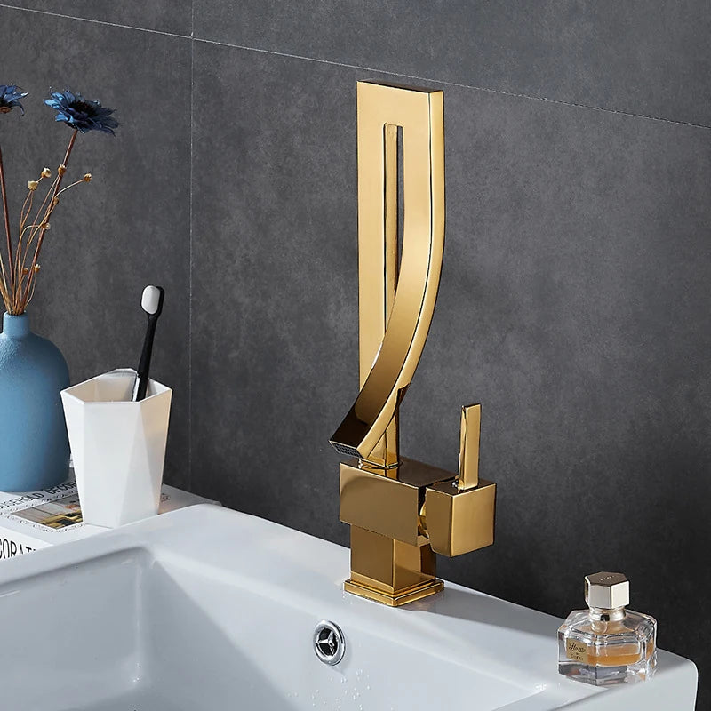 Wanmivezlo Brass Waterfall Mixer Faucet for Bathroom Sink