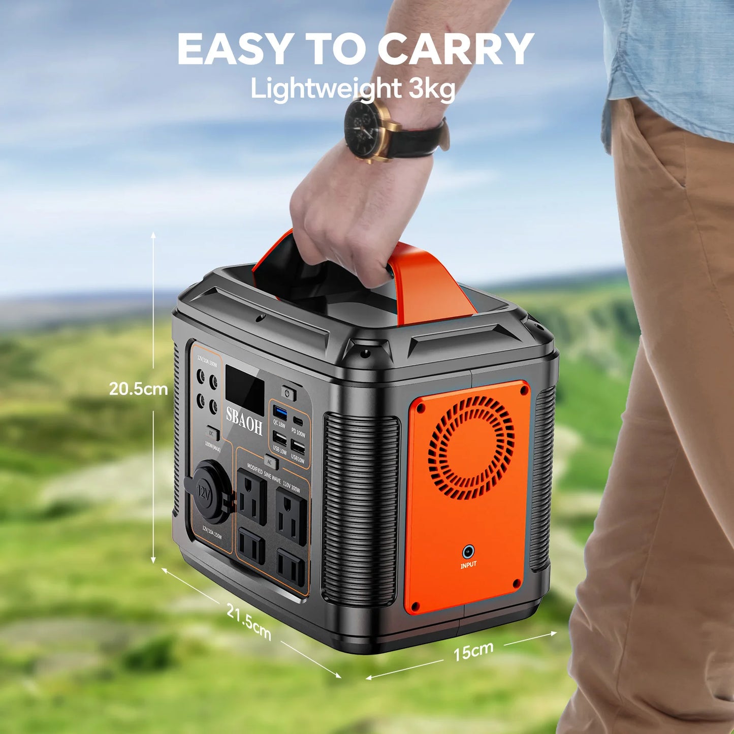 300W Portable Power Station Solar Generator for Camping and Outages