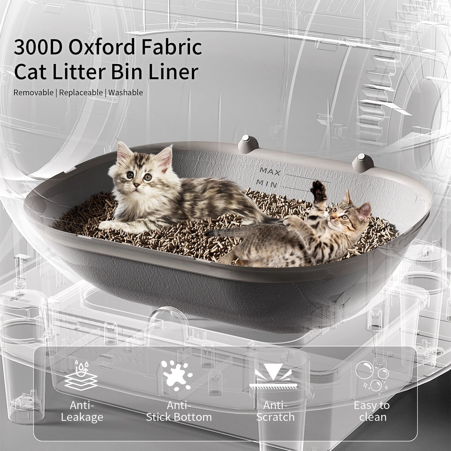 REDSASA Self Cleaning Automatic Cat Litter Box with Stairs