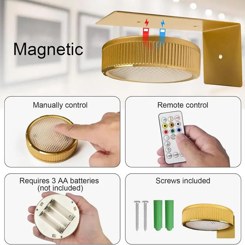 3Pcs Battery Operated LED Picture Light With Remote Control