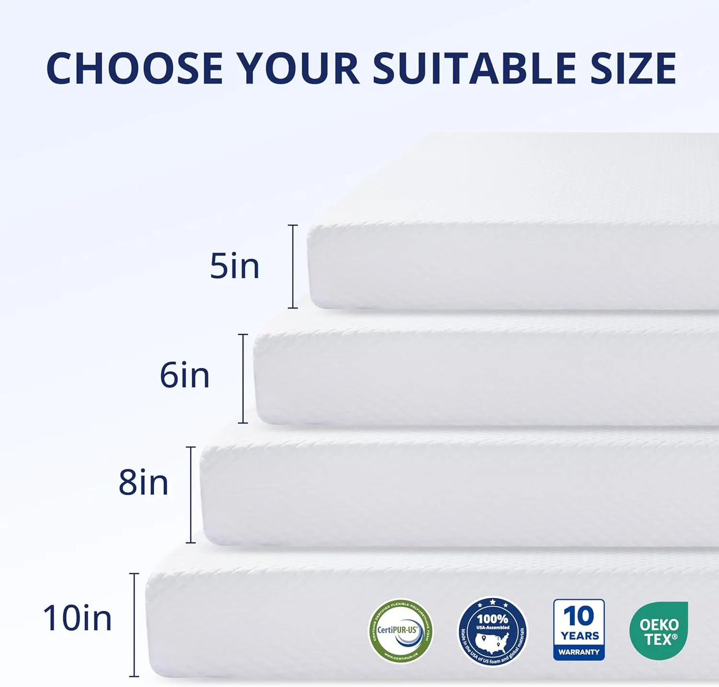 Green Tea Memory Foam Mattress for Cool Sleep and Pressure Relief