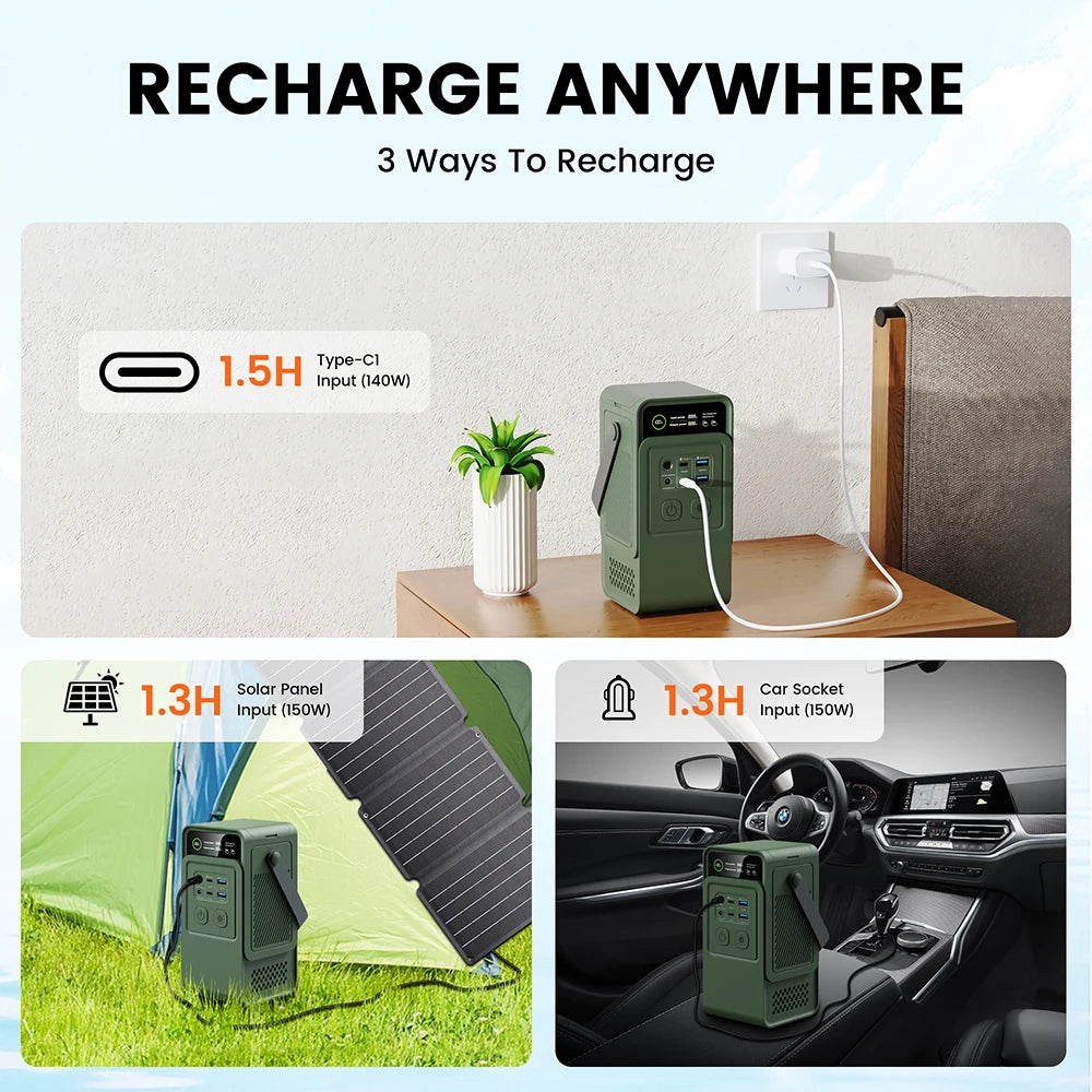 CTOLITY AP200L 200W Power Bank 60000mAh Solar Generator