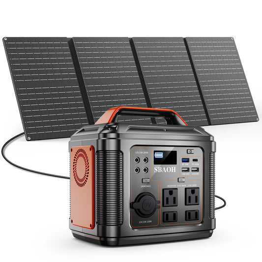 300W Portable Power Station Solar Generator for Camping and Outages
