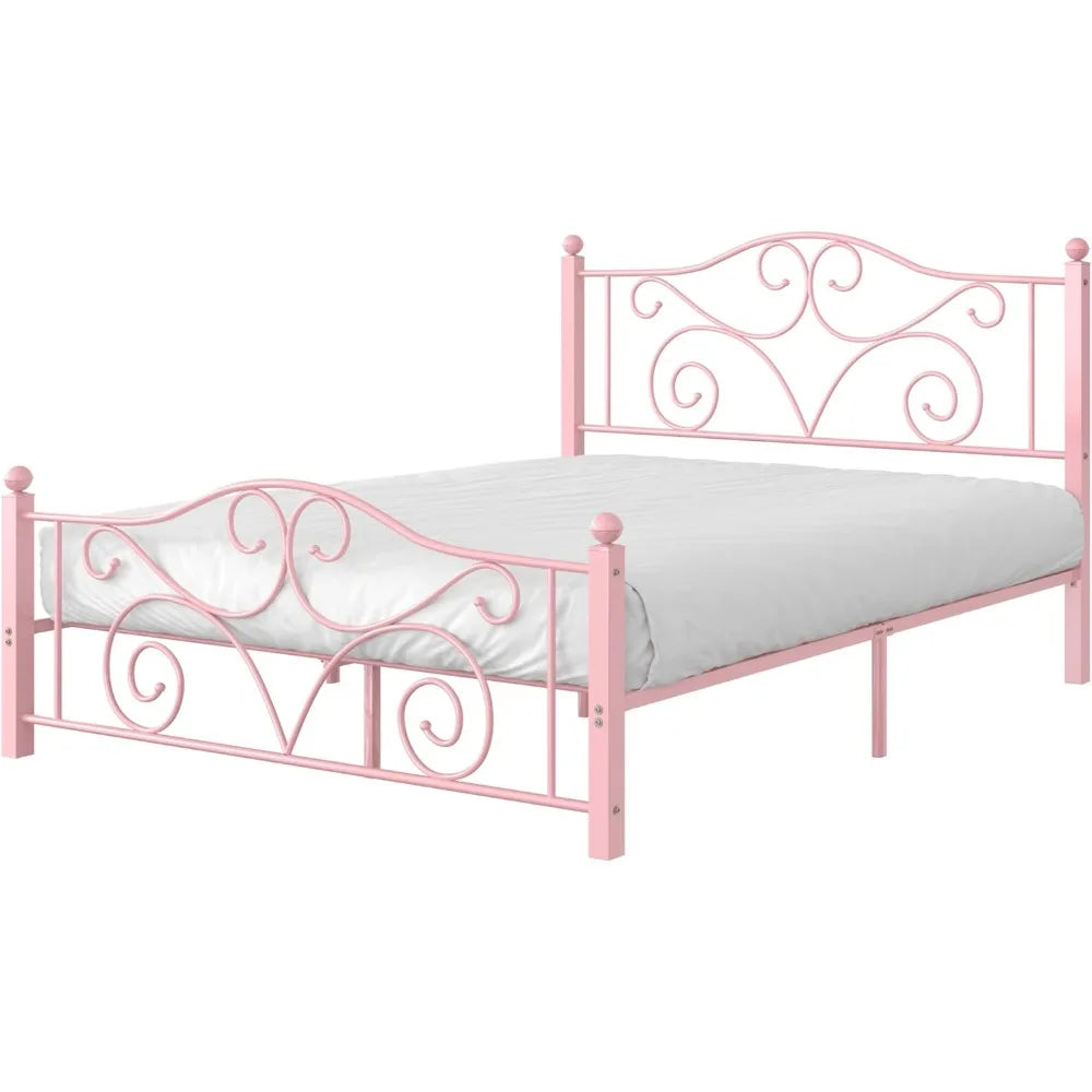 Queen Size Heavy Duty Metal Bed Frame with Slat Support