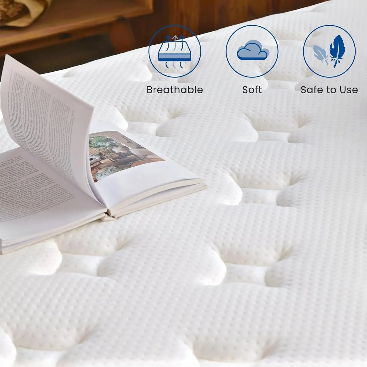 Cal King Hybrid Mattress with Memory Foam and Pocket Springs