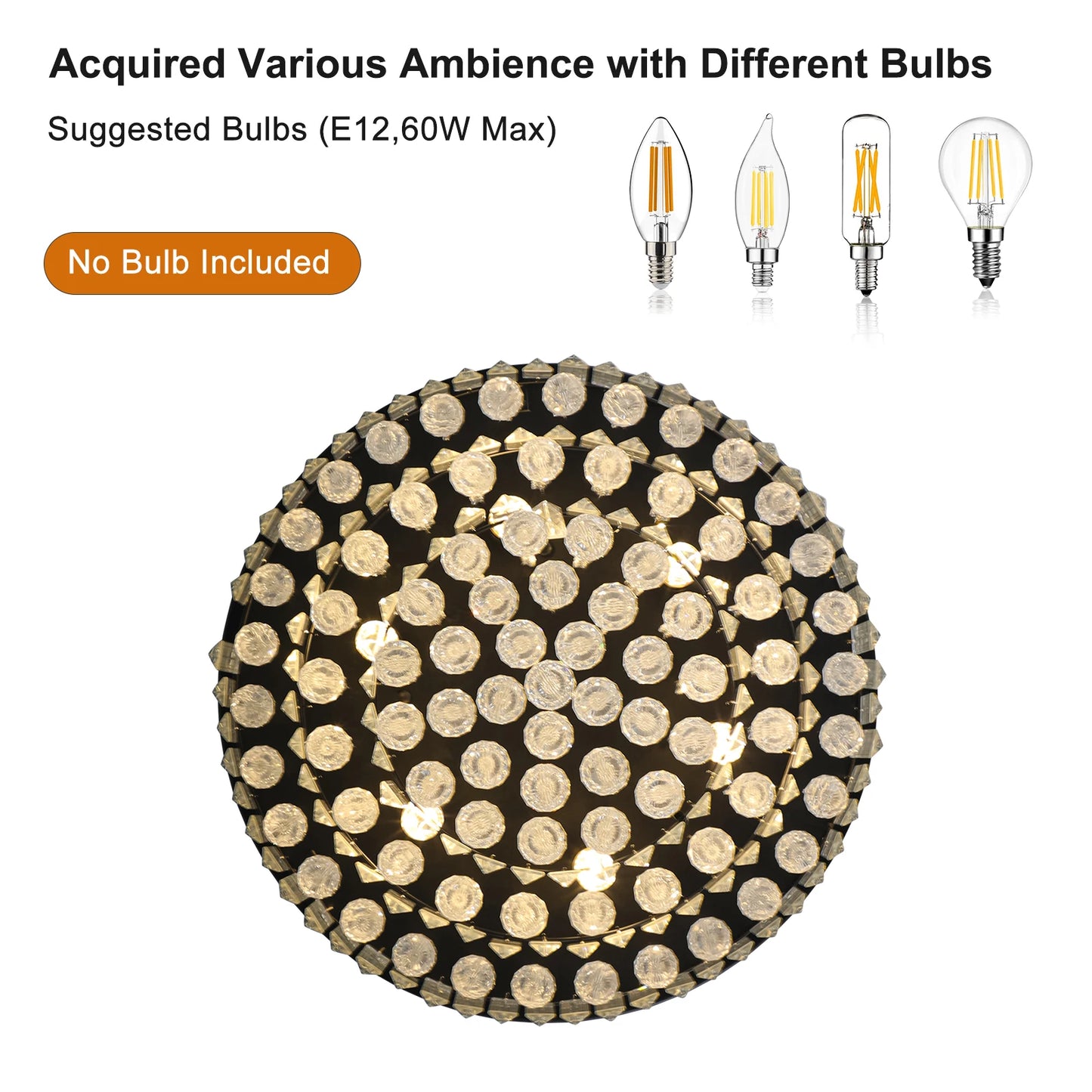Luxury K9 Crystal Black Chandelier Ceiling Light Fixture