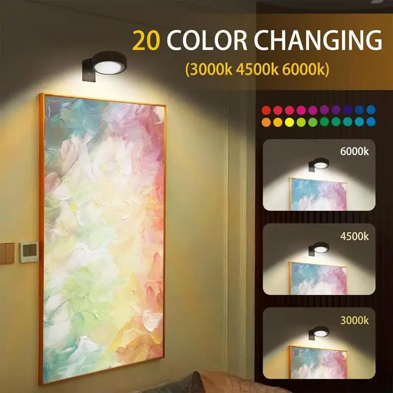3Pcs Battery Operated LED Picture Light With Remote Control
