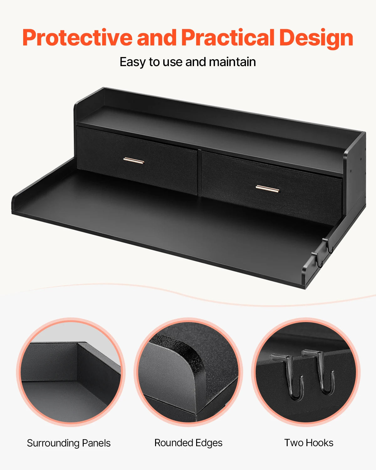 SucceBuy Washer Dryer Countertop with Drawer for Laundry Organization