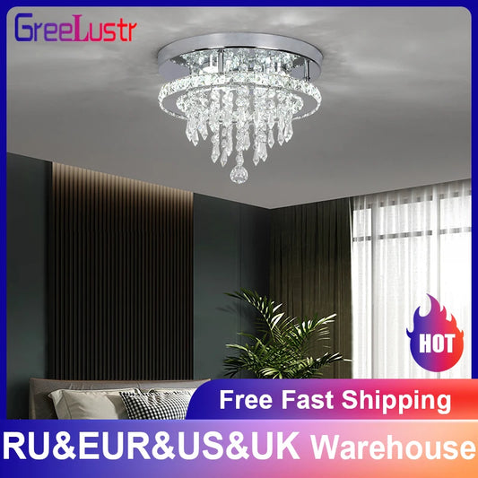 Minimalist Crystal LED Ceiling Lamp for Bedroom and Hallway
