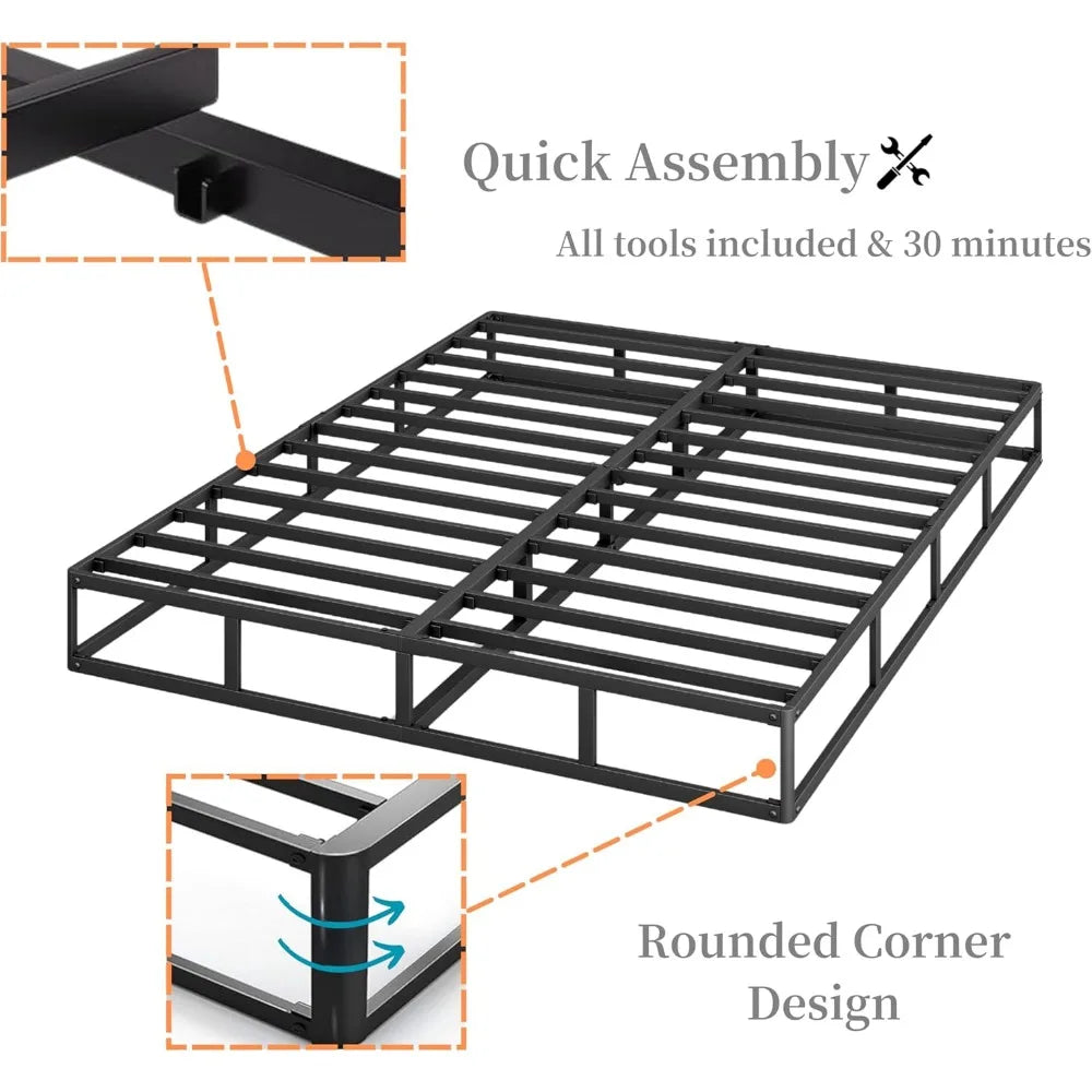 9 Inch High Profile King Box Spring Metal Frame Mattress Foundation