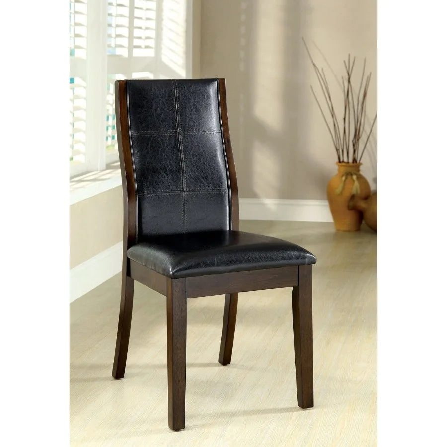 Transitional Dining Room Side Chairs Set of 2 Brown Cherry