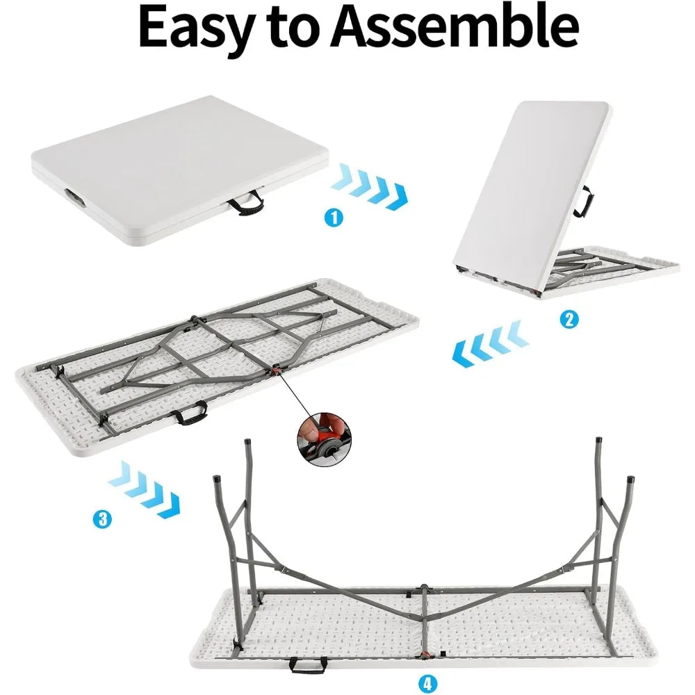 6 Feet Plastic Folding Table for Indoor and Outdoor Use
