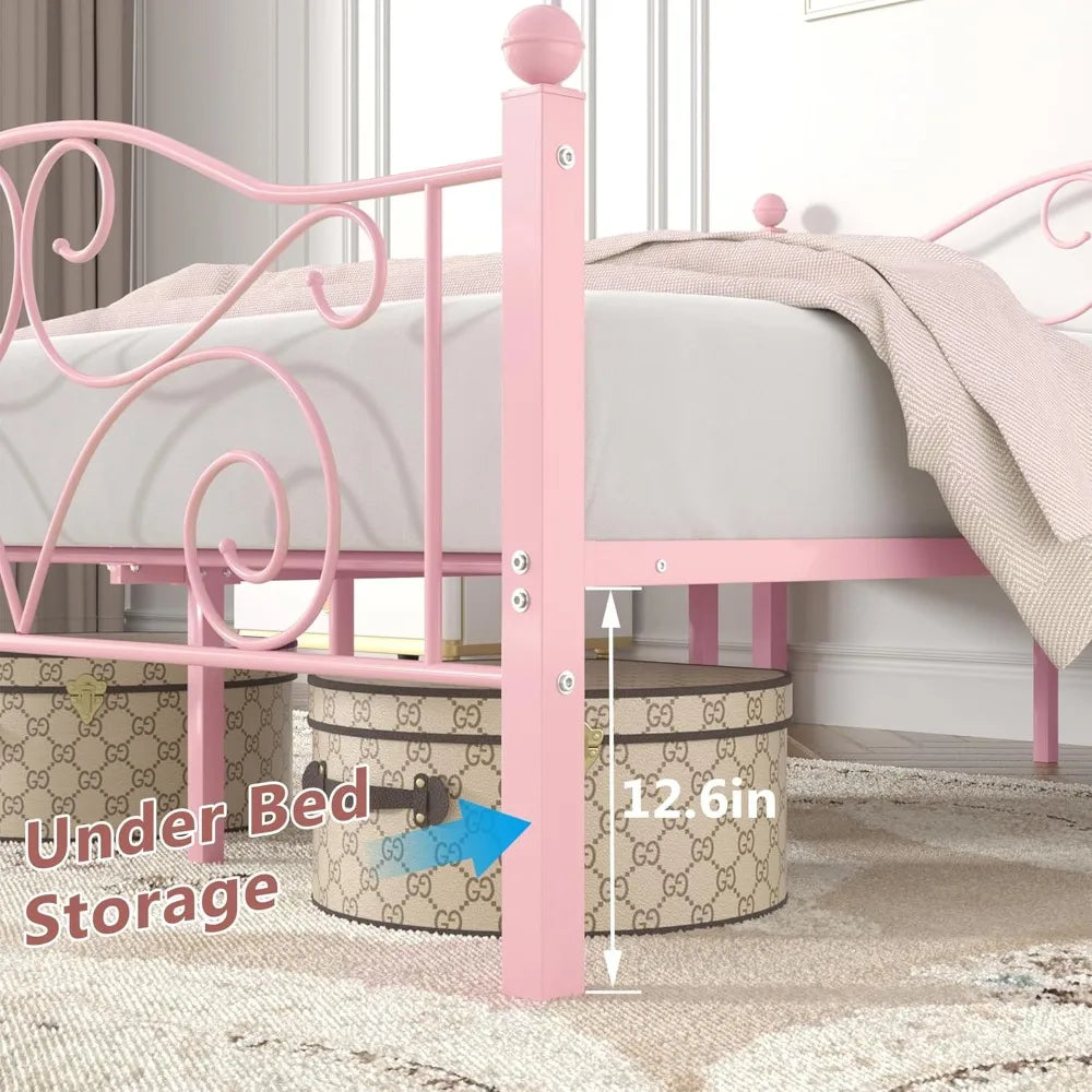 Queen Size Heavy Duty Metal Bed Frame with Slat Support