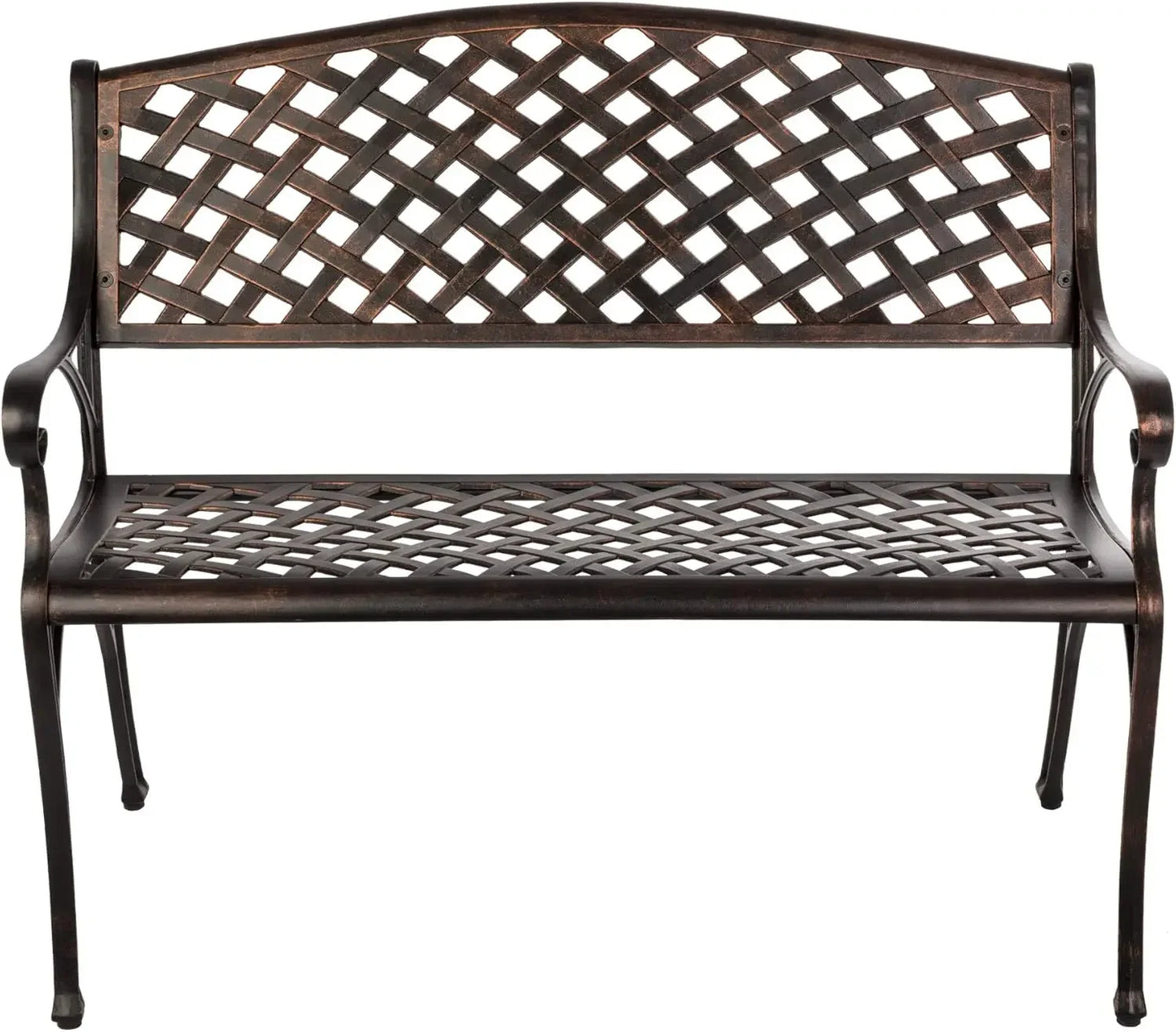 Patio Sense Lightweight Aluminum Garden Bench in Antique Bronze