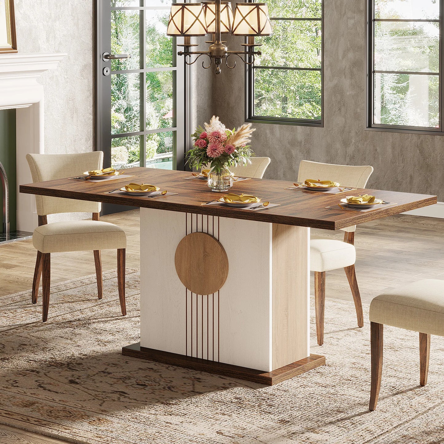 Tribesigns 55 Inch Rectangular Dining Table for 4 to 6 People