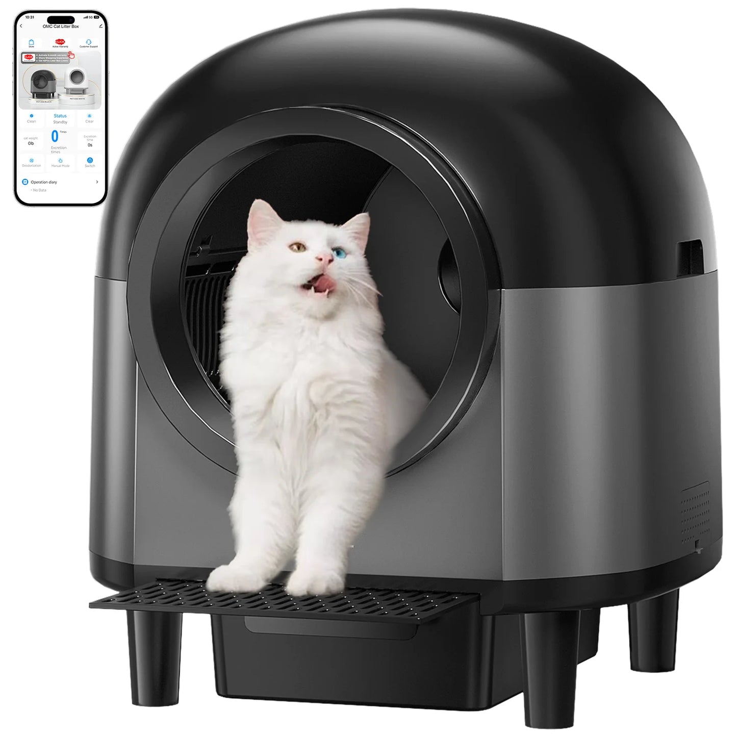 REDSASA Self Cleaning Automatic Cat Litter Box with Stairs