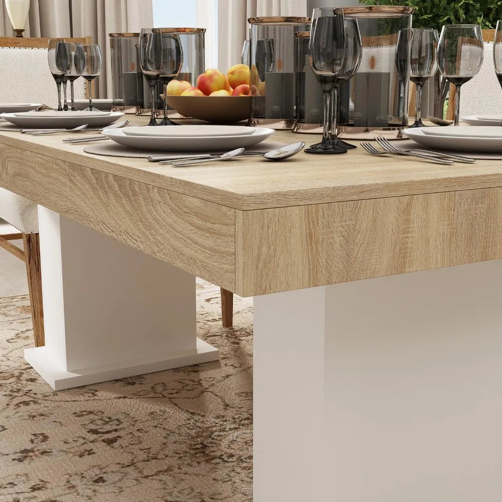 Modern Rectangular Dining Table for 4 to 8 People 78.7 Inches