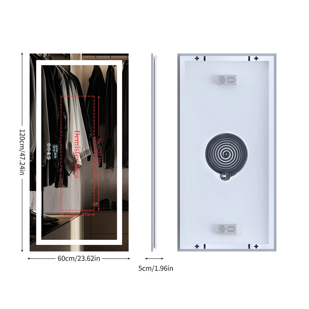 XXL Smart LED Vanity Mirror with Bluetooth and Anti Fog Technology