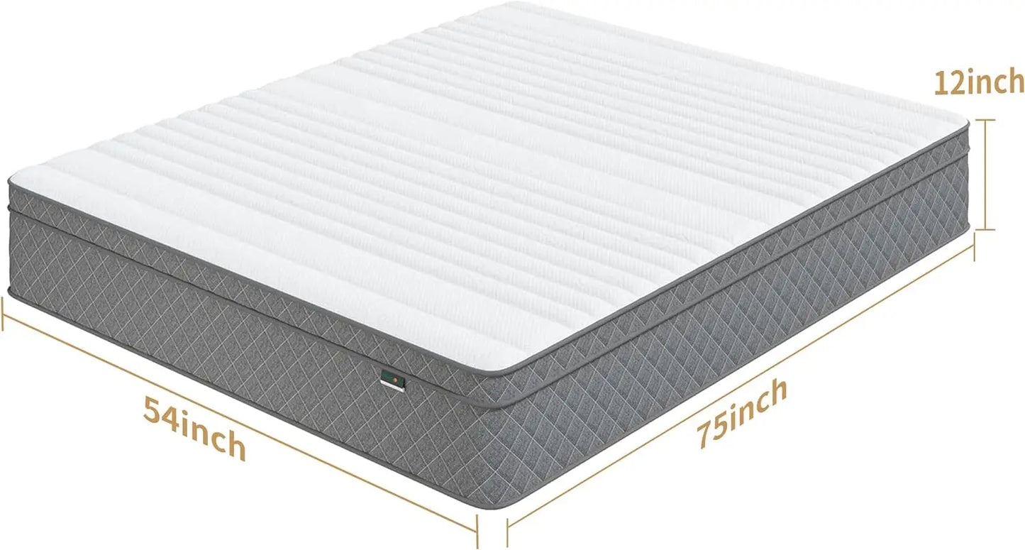 12 Inch Full Size Cooling Gel Memory Foam Pocket Spring Mattress