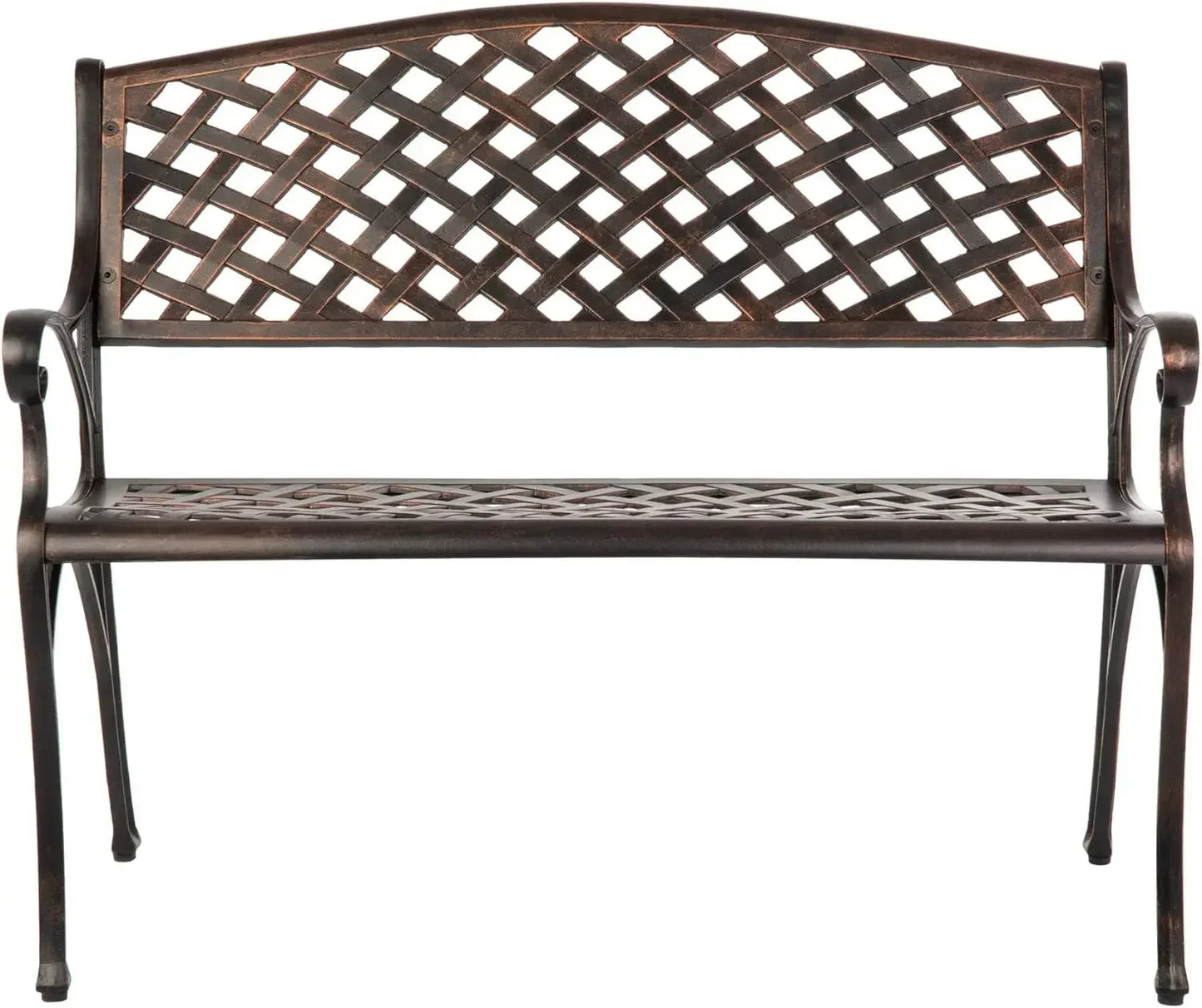 Patio Sense Lightweight Aluminum Garden Bench in Antique Bronze