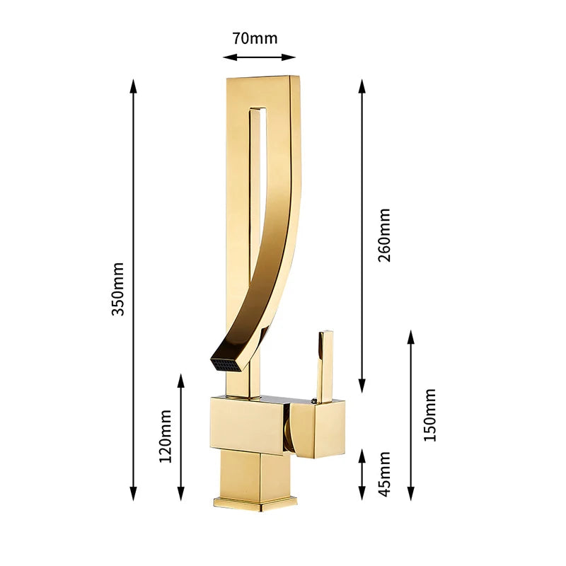 Wanmivezlo Brass Waterfall Mixer Faucet for Bathroom Sink