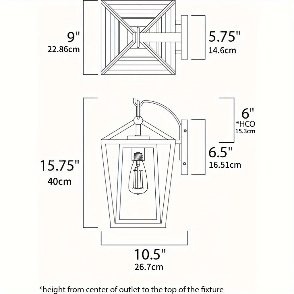 Outdoor Waterproof Wall Light Fixtures with Glass Shades