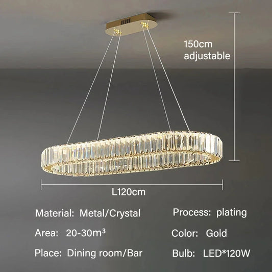 Luxury LED Pendant Light Modern Crystal Chandelier Ceiling Lamp