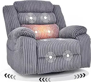 Power Swivel Rocker Recliner Chair with Massage and Heat