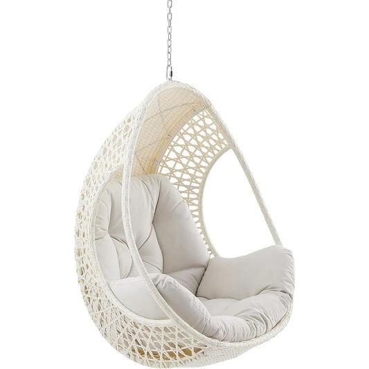 Ulax Furniture Hanging Egg Chair With Beige Cushion For Relaxation