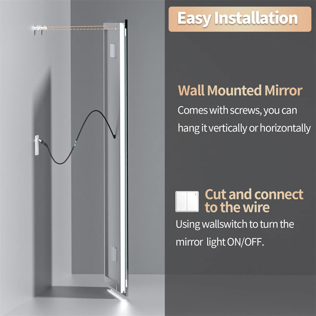 XXL Smart LED Vanity Mirror with Bluetooth and Anti Fog Technology