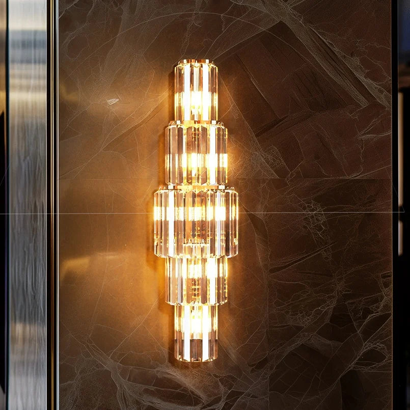 LUVODI Modern Crystal Wall Sconce Light with E14 LED Bulbs