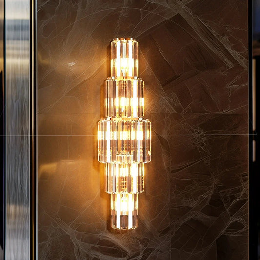 LUVODI Modern Crystal Wall Sconce Light with E14 LED Bulbs