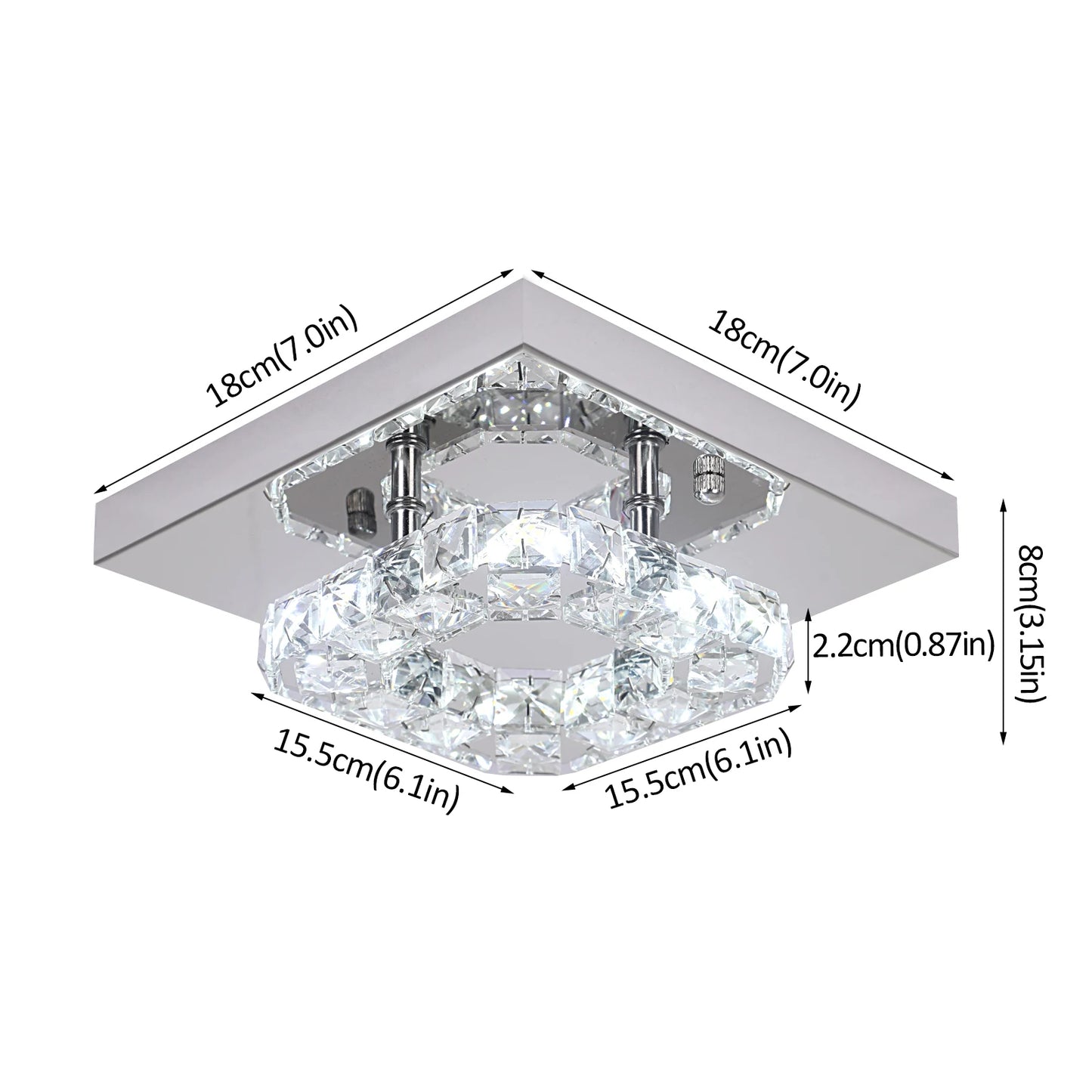 Minimalist Crystal LED Ceiling Lamp for Bedroom and Hallway