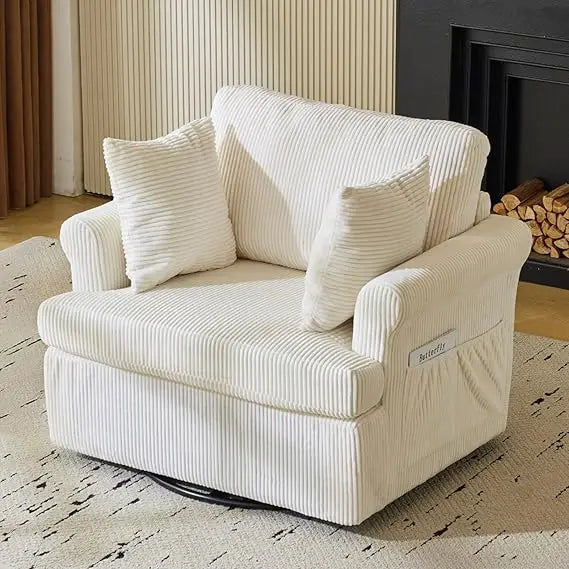 VINGL 39.2 Inch Wide Oversized 360 Degree Swivel Accent Chair